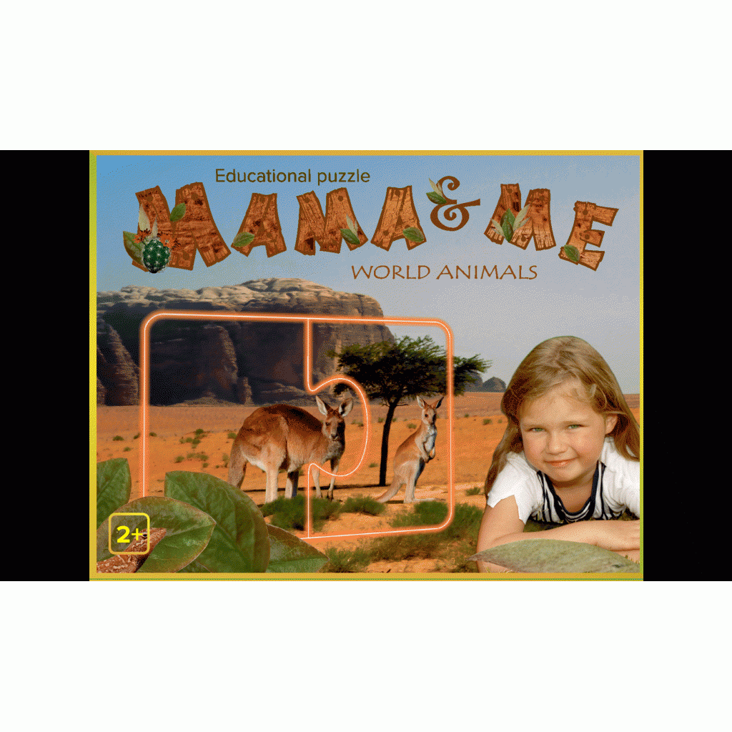 Lavinamoji dėlionė "Mama & me, World animals", 2+ Lavinamoji dėlionė "Mama & me, World animals", 2+