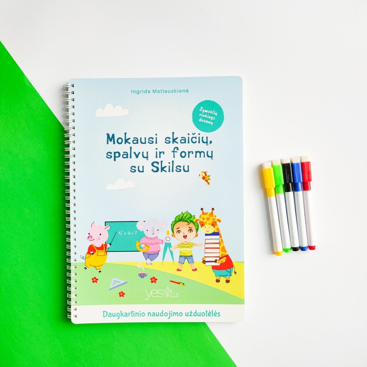 Lavinamoji knyga "Mokausi skaičių, spalvų ir formų su Skilsu" 1