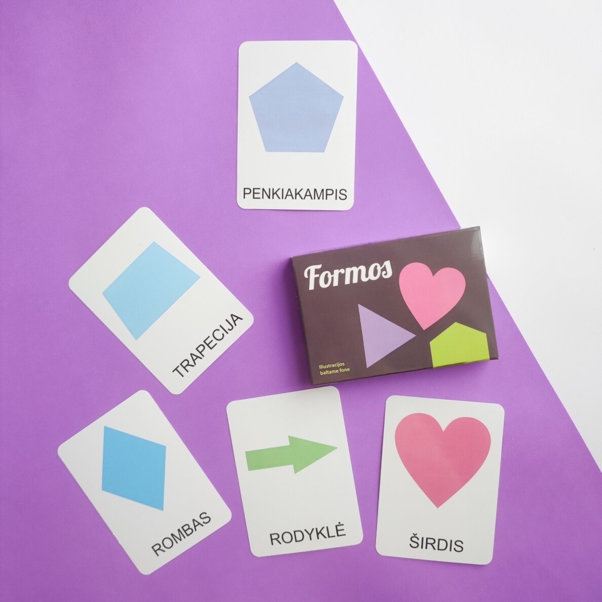 Lavinamųjų kortelių rinkinys „Formos“ Lavinamųjų kortelių rinkinys „Formos“