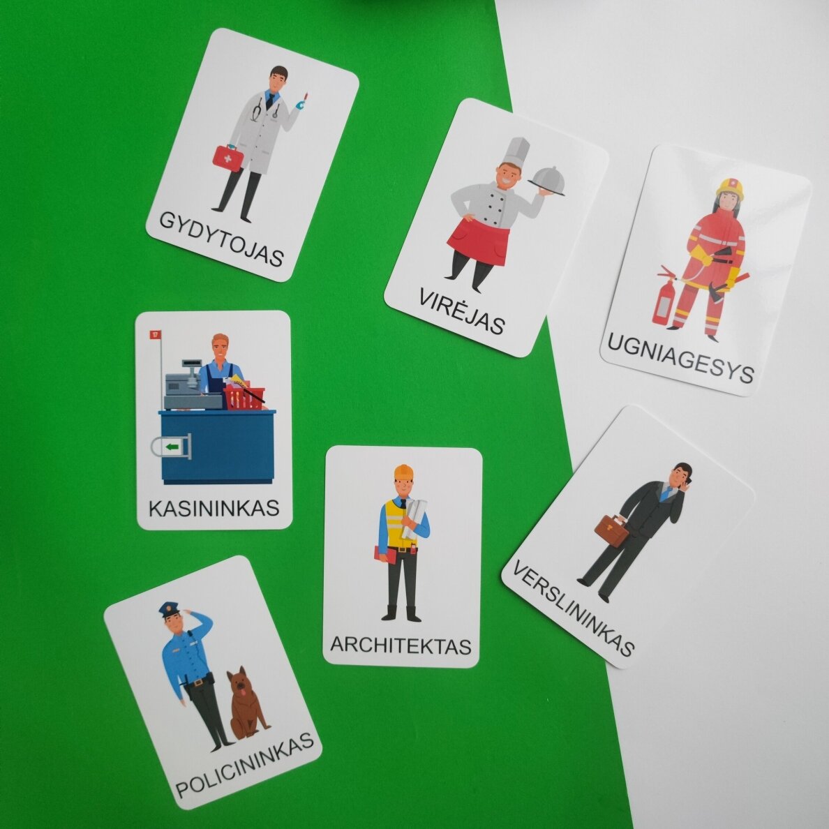Lavinamųjų kortelių rinkinys „Profesijos“ 4 Lavinamųjų kortelių rinkinys „Profesijos“ 4