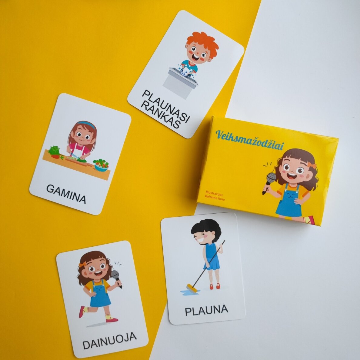 Lavinamųjų kortelių rinkinys „Veiksmažodžiai“ 4 Lavinamųjų kortelių rinkinys „Veiksmažodžiai“ 4
