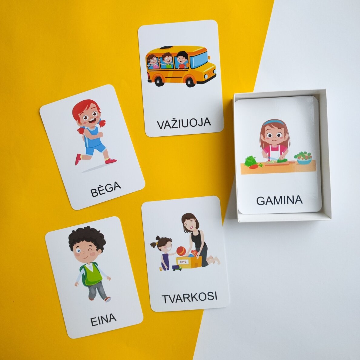 Lavinamųjų kortelių rinkinys „Veiksmažodžiai“ 6 Lavinamųjų kortelių rinkinys „Veiksmažodžiai“ 6