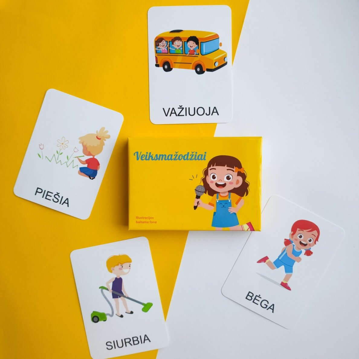 Lavinamųjų kortelių rinkinys „Veiksmažodžiai“ 8 Lavinamųjų kortelių rinkinys „Veiksmažodžiai“ 8