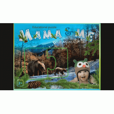 Lavinamoji dėlionė "Mama & me, Wild animals", 2+ Lavinamoji dėlionė "Mama & me, Wild animals", 2+
