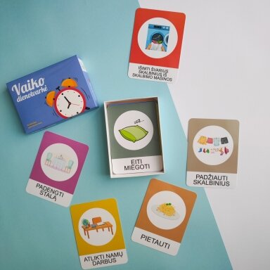 Lavinamųjų kortelių rinkinys „Vaiko dienotvarkė“ Lavinamųjų kortelių rinkinys „Vaiko dienotvarkė“