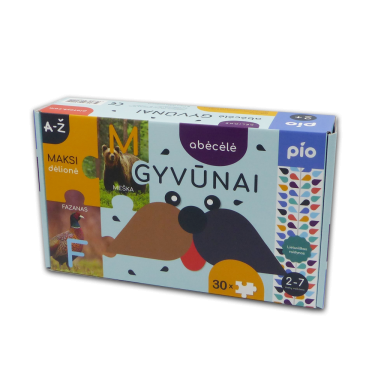 Lavinanti dėlionė ABĖCĖLĖ gyvūnai, 2+ Lavinanti dėlionė ABĖCĖLĖ gyvūnai, 2+
