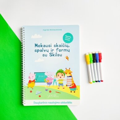 Lavinamoji knyga "Mokausi skaičių, spalvų ir formų su Skilsu" 1 Lavinamoji knyga "Mokausi skaičių, spalvų ir formų su Skilsu" 1