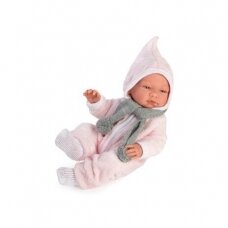 Lėlė kūdikėlis Marija rožiniu šiltu kostiumėliu, 43cm