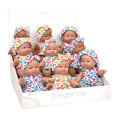 Lėlytės su rūbeliais žuvyčių raštais, 24 cm Lėlytės su rūbeliais žuvyčių raštais, 24 cm