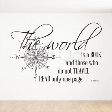 Sienos lipdukas "The world is a book“ 100x150cm Sienos lipdukas "The world is a book“ 100x150cm
