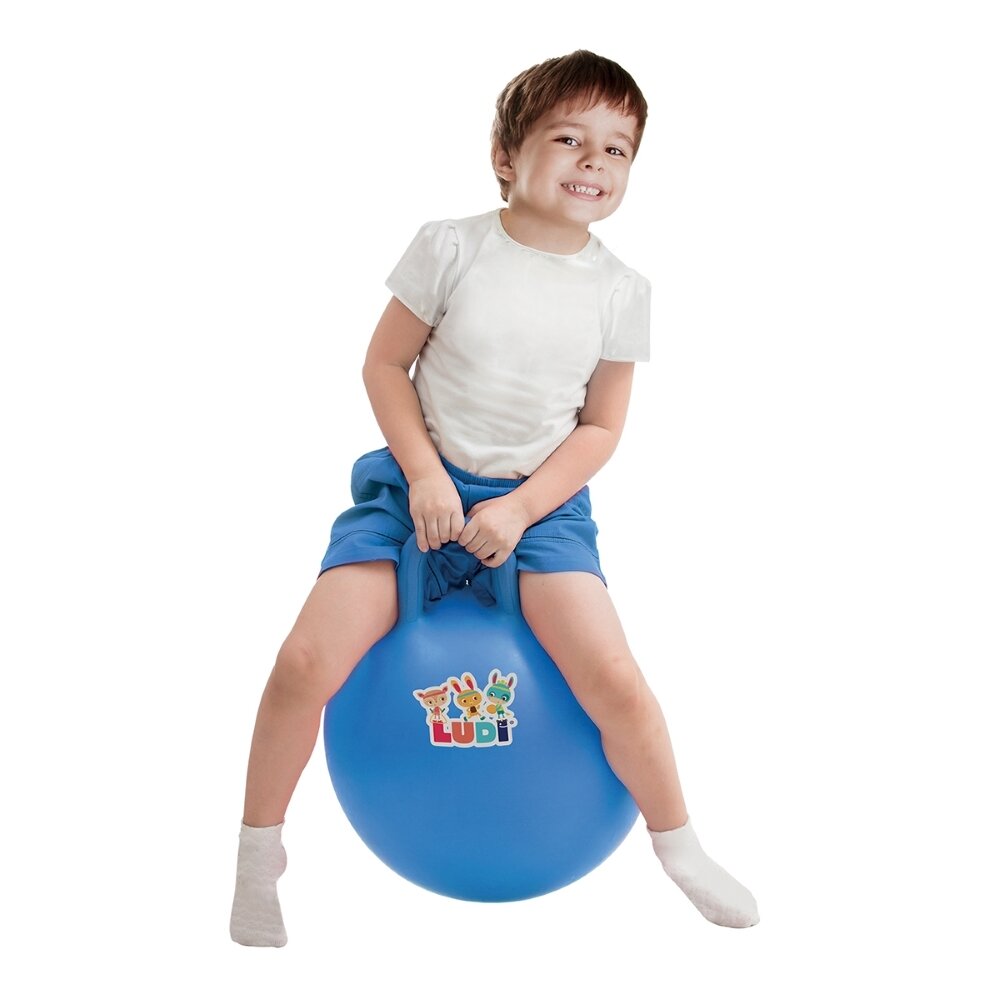 LUDI šokinėjimo kamuolys, mėlynas 45 cm 3 LUDI šokinėjimo kamuolys, mėlynas 45 cm 3