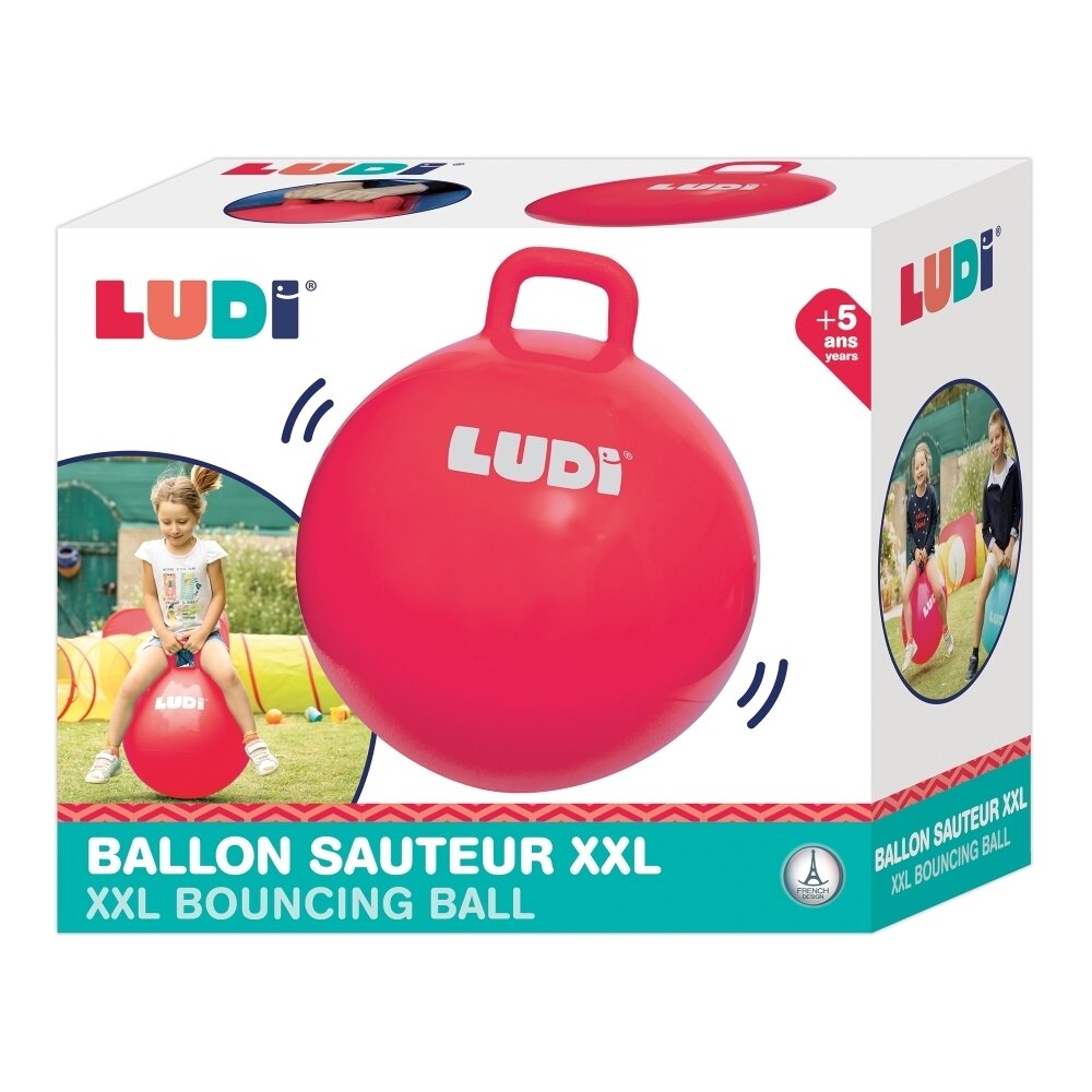 LUDI šokinėjimo kamuolys, raudonas 55 cm 1 LUDI šokinėjimo kamuolys, raudonas 55 cm 1