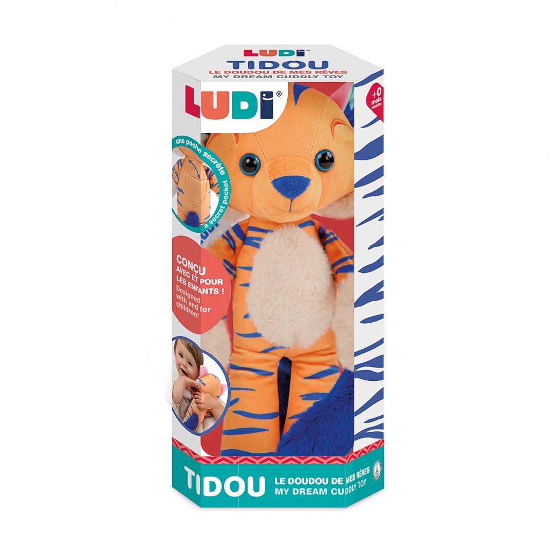LUDI minkštas žaislas tigriukas Tidou 1 LUDI minkštas žaislas tigriukas Tidou 1