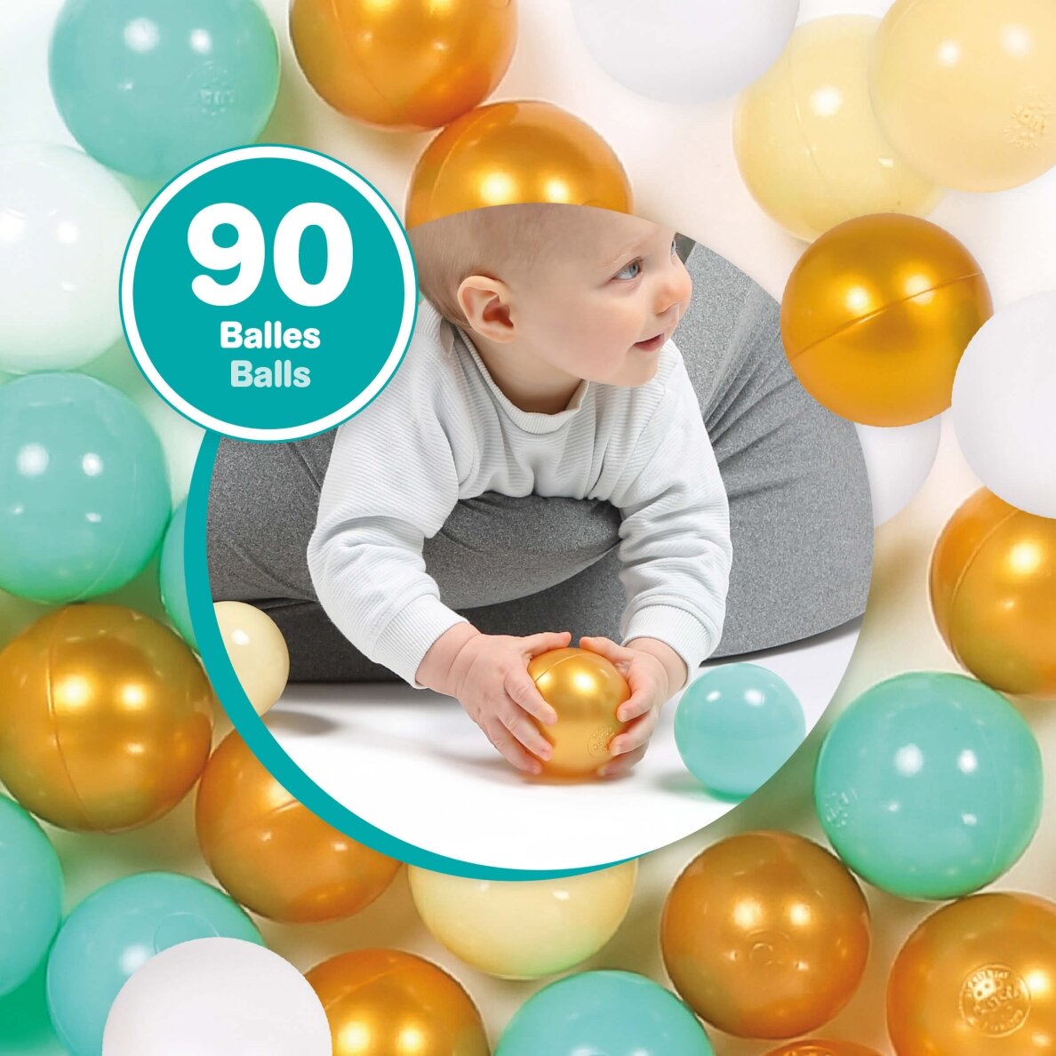 LUDI spalvoti kamuoliukai, 90 vnt. 4 LUDI spalvoti kamuoliukai, 90 vnt. 4