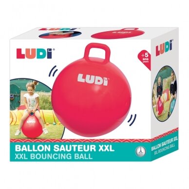 LUDI šokinėjimo kamuolys, raudonas 55 cm 1