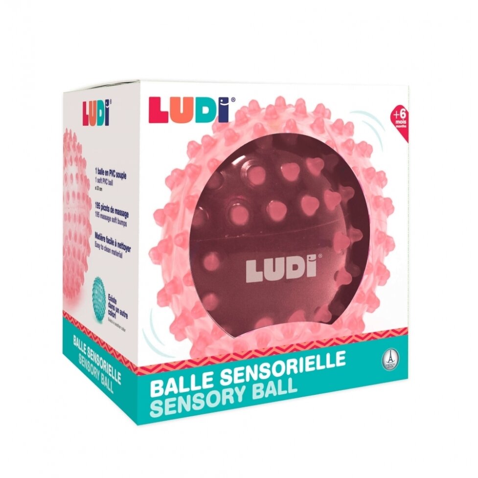 LUDI mankštos kamuolys, rožinis, 20 cm LUDI mankštos kamuolys, rožinis, 20 cm
