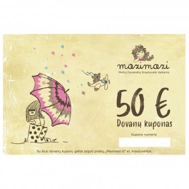 mazimazi.lt parduotuvės elektroninis dovanų kuponas 50eur