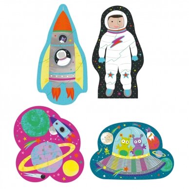 Mano pirmosios dėlionės, Kosmosas, 4 dėlionės (3, 4, 6, 8 detalių) 1 Mano pirmosios dėlionės, Kosmosas, 4 dėlionės (3, 4, 6, 8 detalių) 1