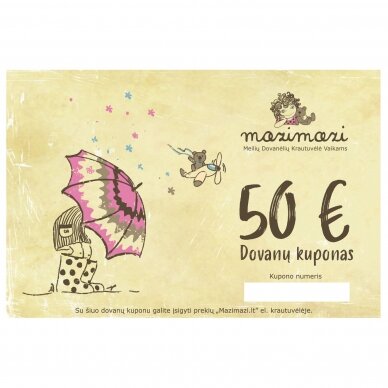 mazimazi.lt parduotuvės elektroninis dovanų kuponas 50eur mazimazi.lt parduotuvės elektroninis dovanų kuponas 50eur