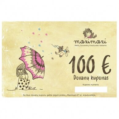 mazimazi.lt parduotuvės elektroninis dovanų kuponas 100eur mazimazi.lt parduotuvės elektroninis dovanų kuponas 100eur