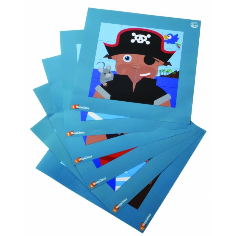 Magnetinių mozaikų rinkinys Piratai, 6 vaikams 6 Magnetinių mozaikų rinkinys Piratai, 6 vaikams 6