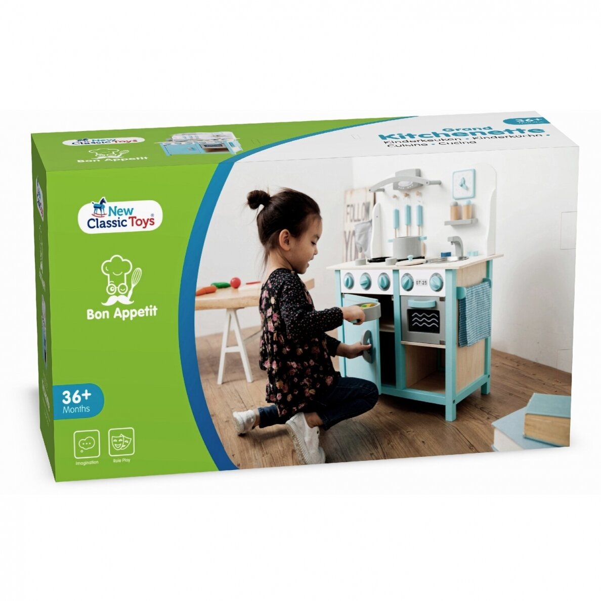 Medinė virtuvėlė "Skanaus" deluxe melsva 4 Medinė virtuvėlė "Skanaus" deluxe melsva 4