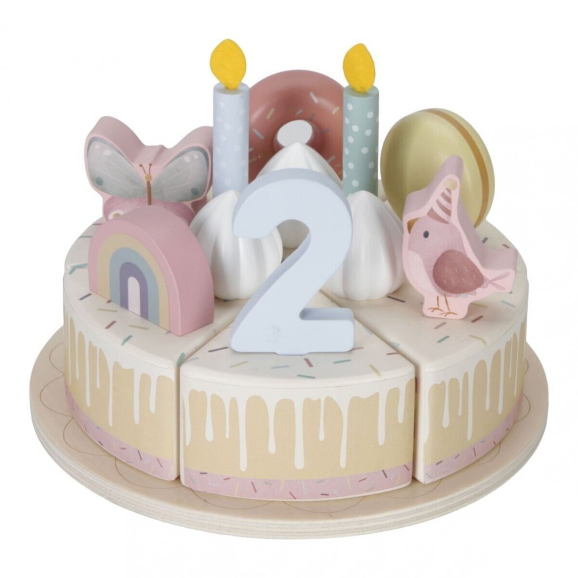 Medinis gimtadienio tortas Little Dutch, rausvas 4 Medinis gimtadienio tortas Little Dutch, rausvas 4