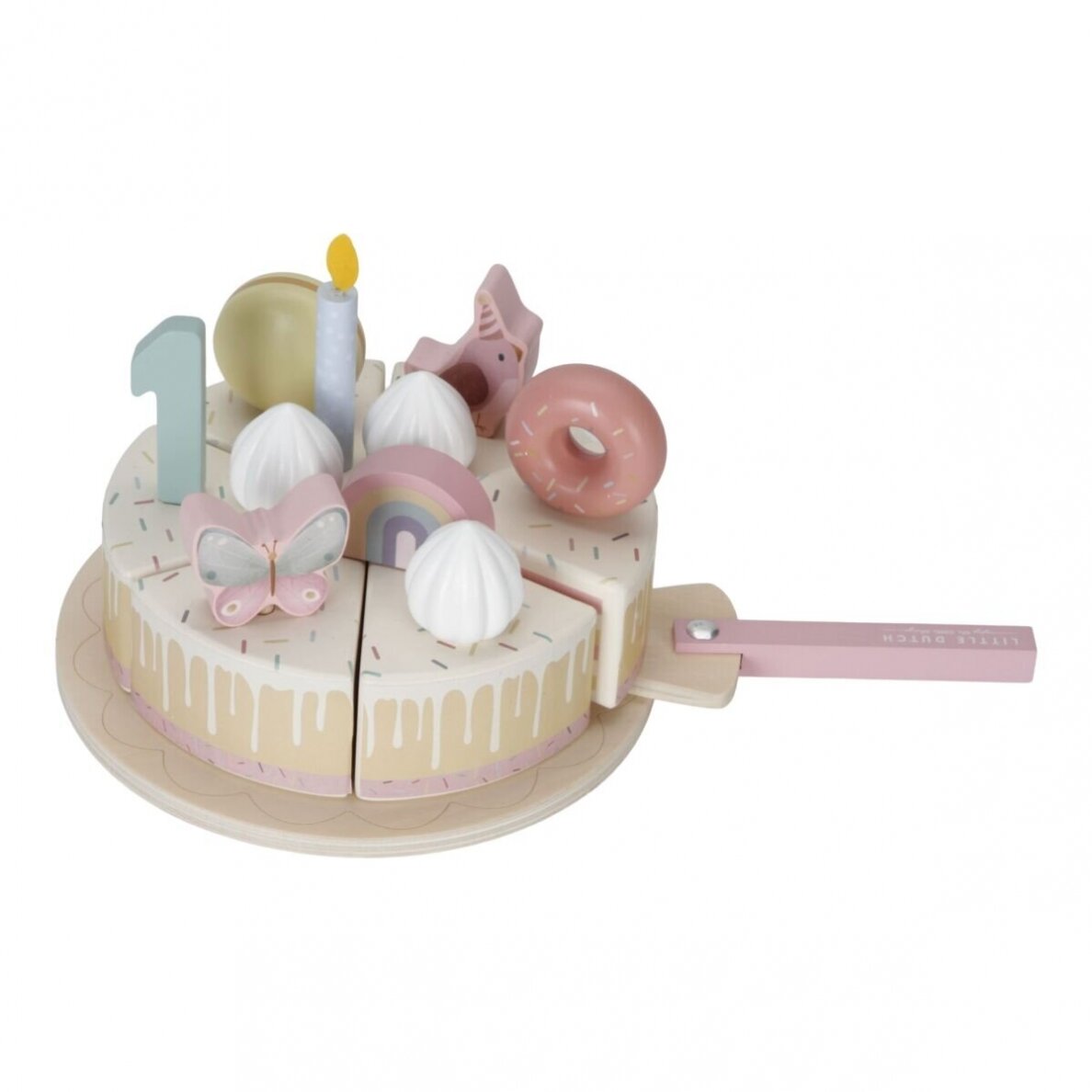 Medinis gimtadienio tortas Little Dutch, rausvas 2 Medinis gimtadienio tortas Little Dutch, rausvas 2
