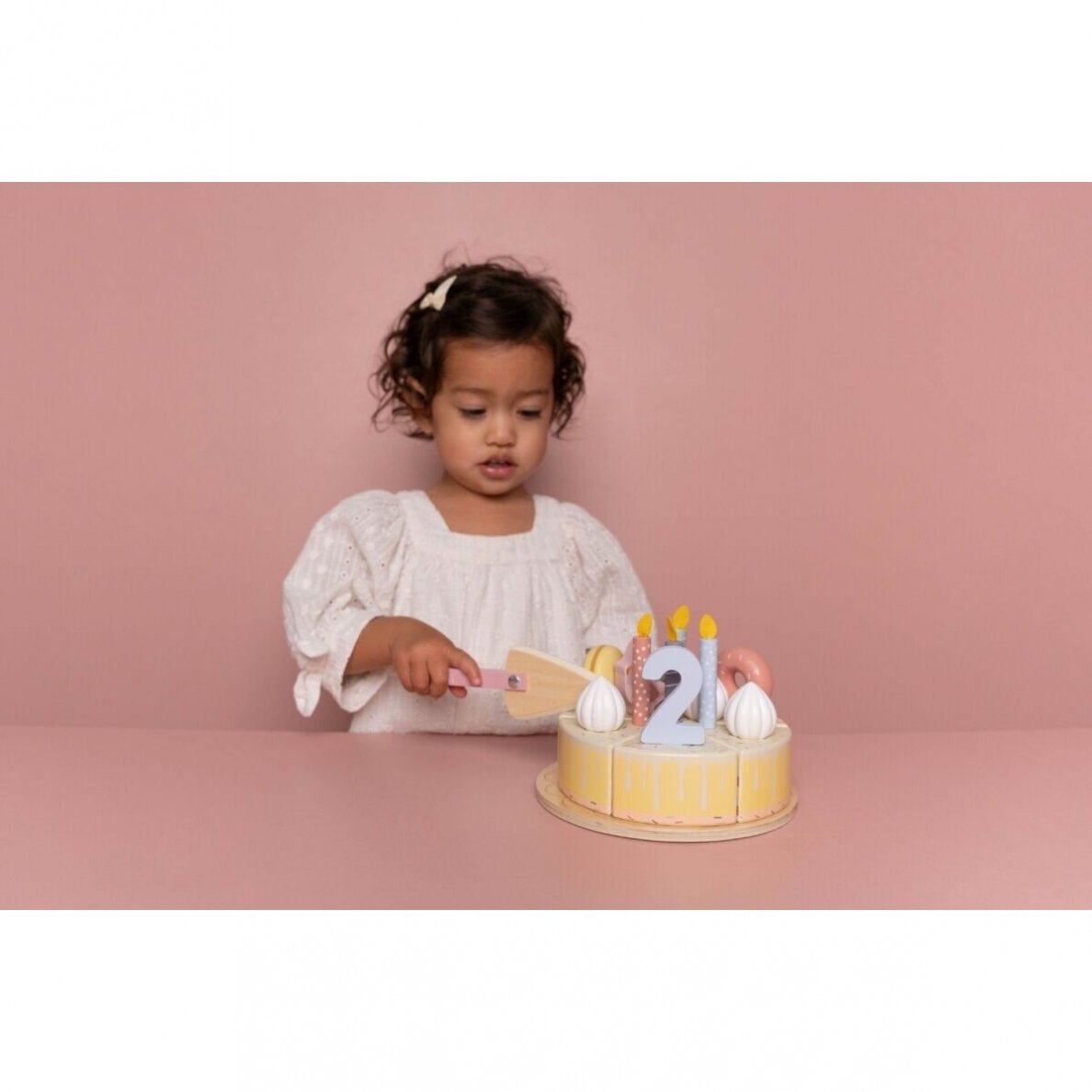 Medinis gimtadienio tortas Little Dutch, rausvas 9 Medinis gimtadienio tortas Little Dutch, rausvas 9