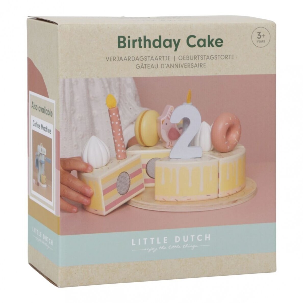 Medinis gimtadienio tortas Little Dutch, rausvas 7 Medinis gimtadienio tortas Little Dutch, rausvas 7