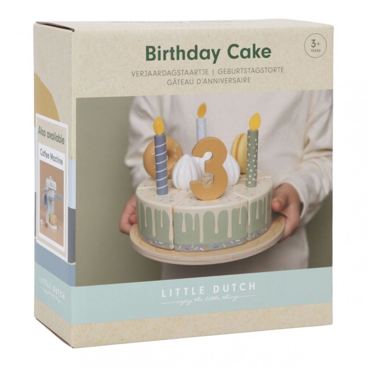 Medinis gimtadienio tortas Little Dutch, melsvas 4 Medinis gimtadienio tortas Little Dutch, melsvas 4