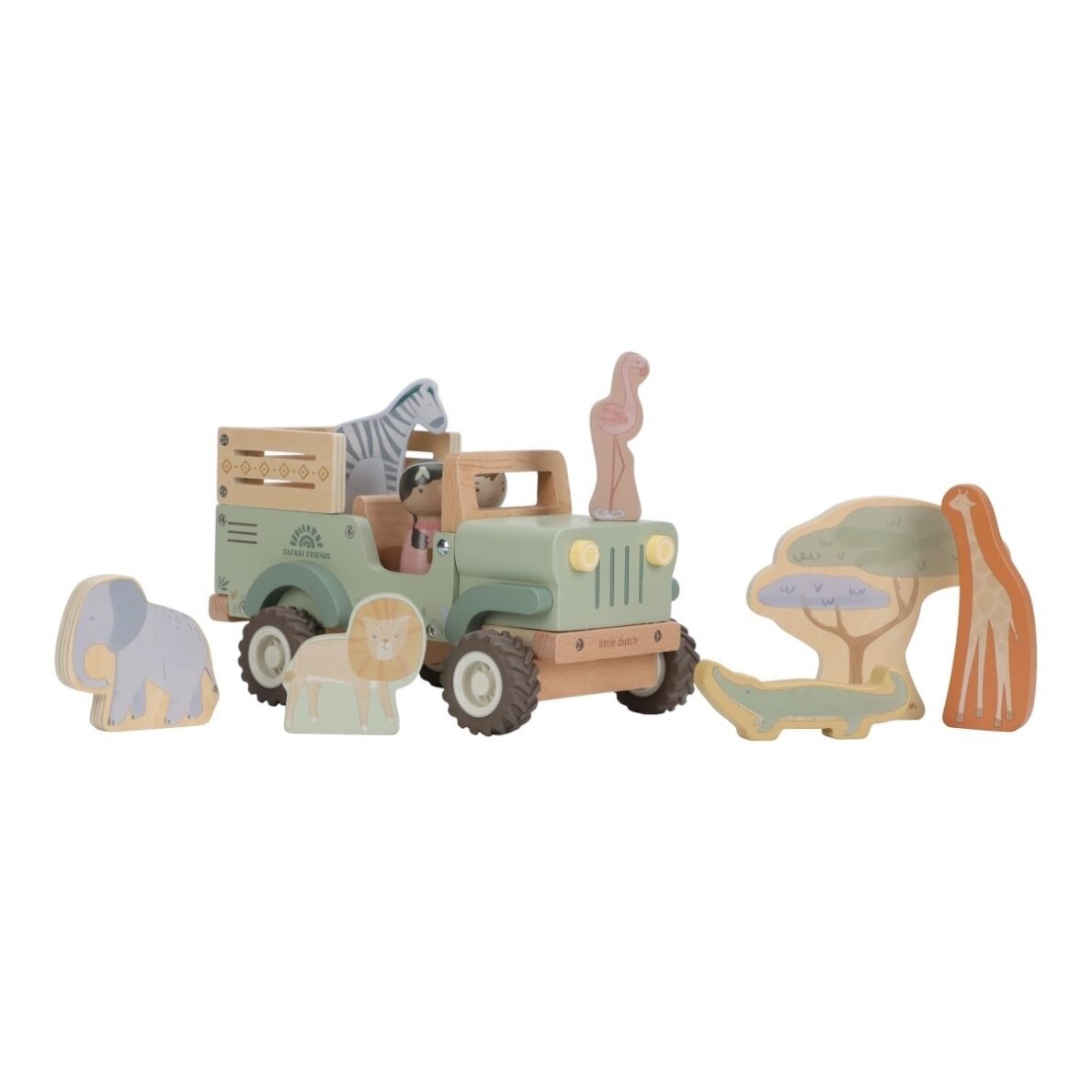 Medinis safario automobilis su gyvūnais LITTLE DUTCH „Safari Friends“ 4