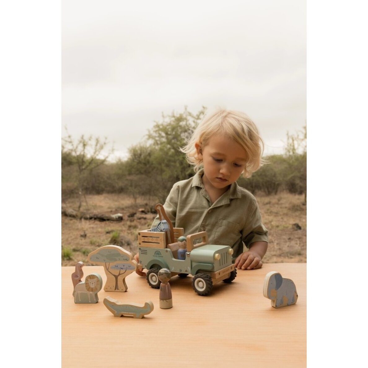 Medinis safario automobilis su gyvūnais LITTLE DUTCH „Safari Friends“ 1