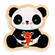 Medinė dėlionė Panda, 9 detalių