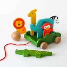 Medinis žaislas Petit Collage Gyvūnų boulingas
