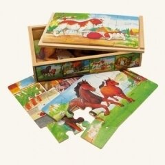 Medinių dėlionių rinkinys "Gyvūnai", 3+ Medinių dėlionių rinkinys "Gyvūnai", 3+
