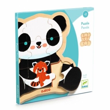 Medinė dėlionė Panda, 9 detalių Medinė dėlionė Panda, 9 detalių