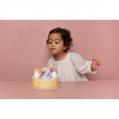 Medinis gimtadienio tortas Little Dutch, rausvas 8 Medinis gimtadienio tortas Little Dutch, rausvas 8