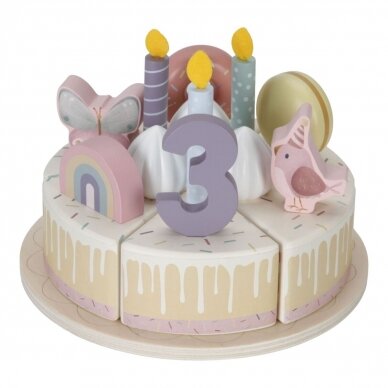Medinis gimtadienio tortas Little Dutch, rausvas 5 Medinis gimtadienio tortas Little Dutch, rausvas 5