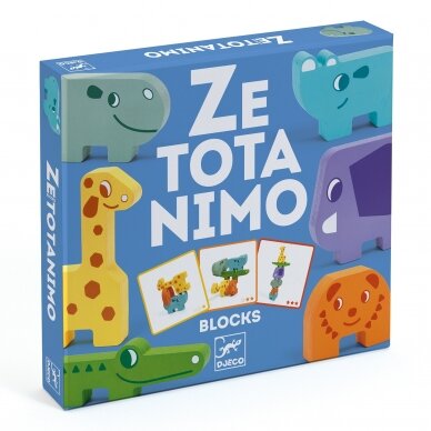 Medinis balansavimo žaidimas Gyvūnų bokštas Medinis balansavimo žaidimas Gyvūnų bokštas