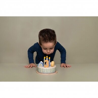 Medinis gimtadienio tortas Little Dutch, melsvas 5 Medinis gimtadienio tortas Little Dutch, melsvas 5