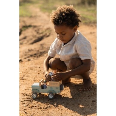 Medinis safario automobilis su gyvūnais LITTLE DUTCH „Safari Friends“ 3
