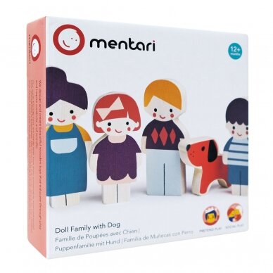Mentari Lėlių šeimynėlė su šuniuku Mentari Lėlių šeimynėlė su šuniuku