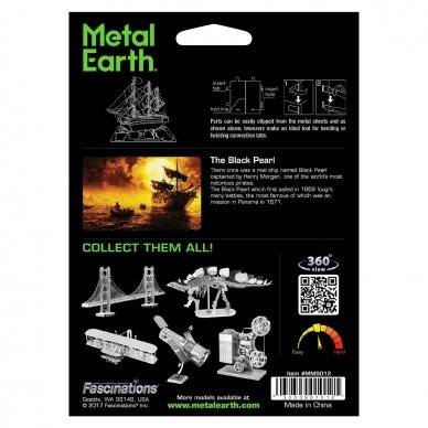 Metalinis 3D konstruktorius Metal Earth Juodasis Perlas