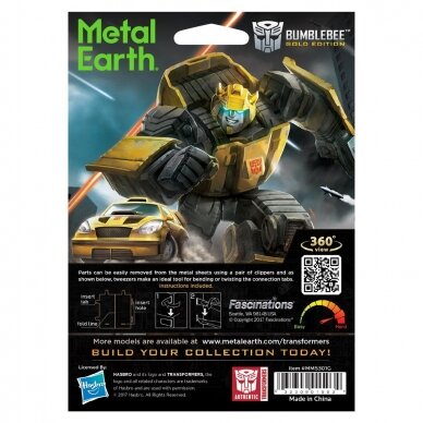 Metalinis 3D konstruktorius "Transformers Bumblebee" auksinis 3