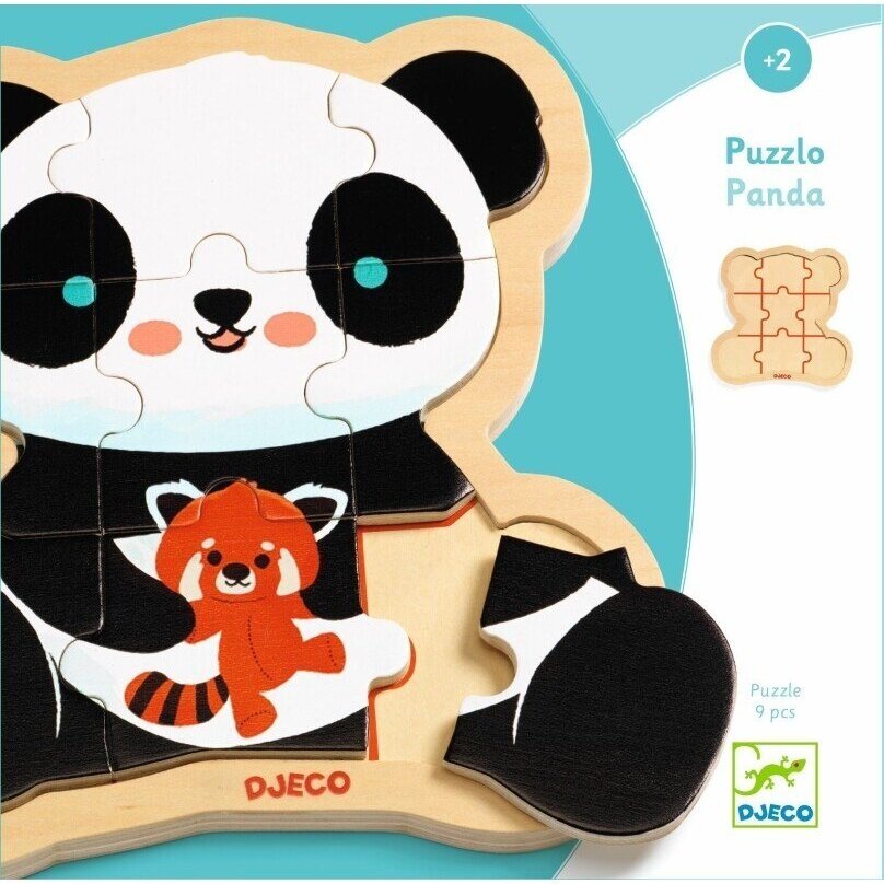 Medinė dėlionė Panda, 9 detalių 2 Medinė dėlionė Panda, 9 detalių 2