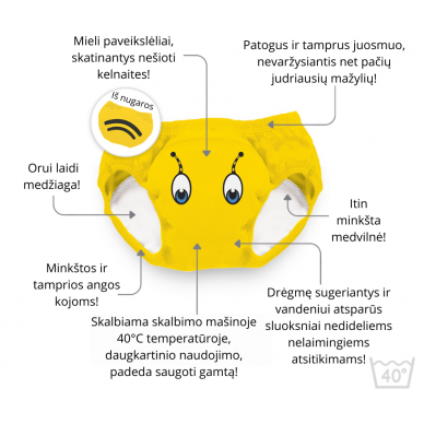 Mokomosios kelnaitės-atprastukės, Rožinis drakonas, 18-24 mėn. 2 Mokomosios kelnaitės-atprastukės, Rožinis drakonas, 18-24 mėn. 2