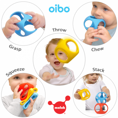 Daugiafunkcinis sensorinis žaislas-kramtukas "Oibo" (mėlynas)