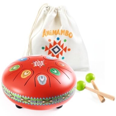 Muzikinis instrumentas Djeco Metalinis būgnas raudonas