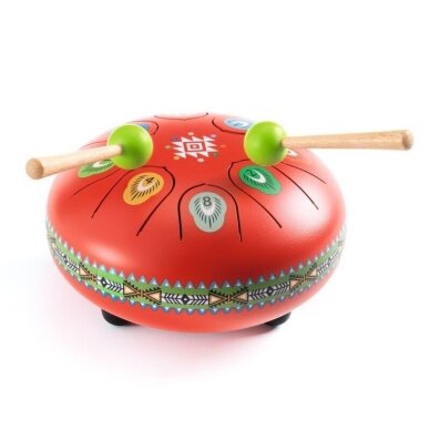 Muzikinis instrumentas Djeco Metalinis būgnas raudonas Muzikinis instrumentas Djeco Metalinis būgnas raudonas